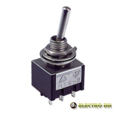 Interruptor de alavanca metálico preto e cinzento com três pinos