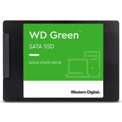 SSD SATA WD Green com rótulo verde e branco