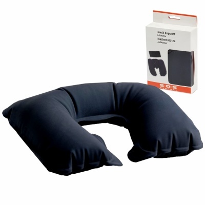 Almofada de apoio para pescoço azul escura com embalagem