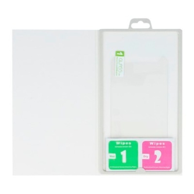 Protetor de ecrã transparente com lenços de limpeza 1 Wet e 2 Dry num estojo plástico