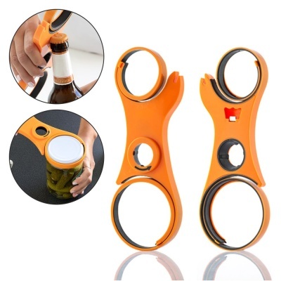 Abridor multiusos laranja para tampas de frascos e garrafas