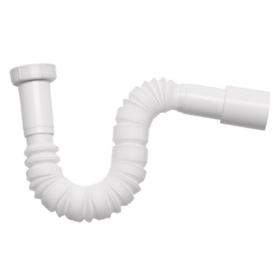 Tubo flexível branco para esgoto com textura corrugada