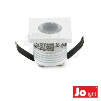 Luz LED quadrada branca JOLight com proteção lateral e lente transparente