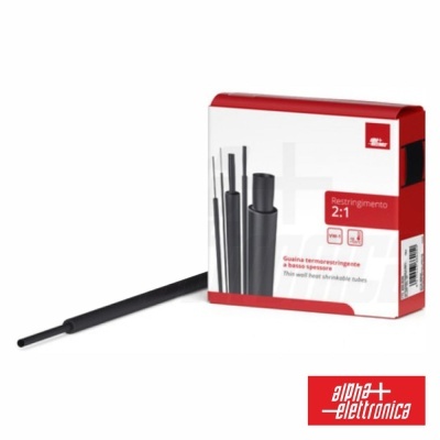 Tubos termo retráteis pretos com embalagem branca e vermelha