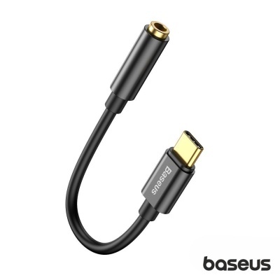 Adaptador USB-C para jack 3,5 mm preto Baseus
