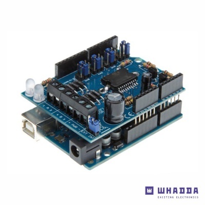 Placa eletrónica azul com componentes e conector USB prateado
