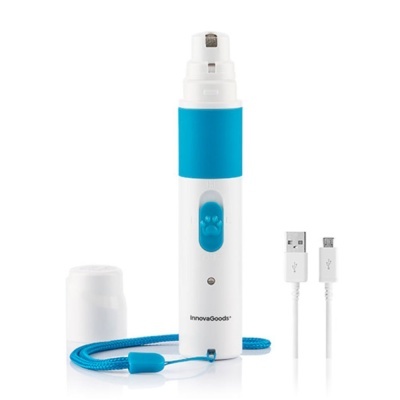Aparelho eletrónico branco e azul InnovaGoods com cordão e cabo USB