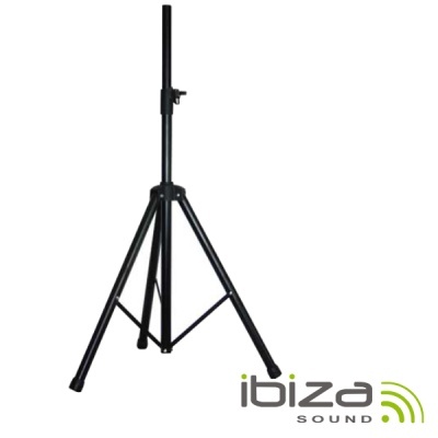 Suporte de tripé de metal preto para som com logótipo ibiza SOUND
