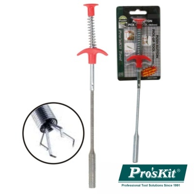 Pinça mecânica com punho vermelho e embalagem da marca Pro'sKit