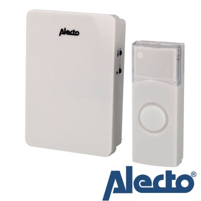 Campainha elétrica Alecto branca com botão transmissor