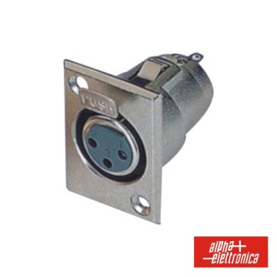 Conector XLR de metal com três pinos