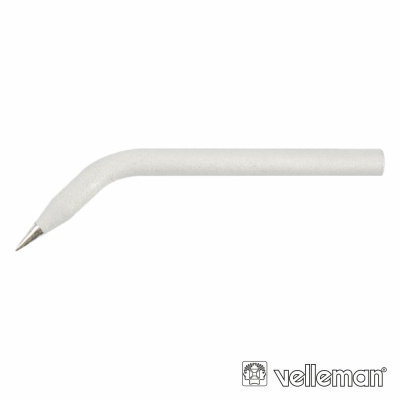 Caneta soldadora branca com ponta metálica fina e design curvado da Velleman