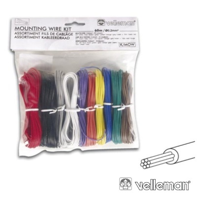 Kit de fios de montagem multicoloridos Velleman em embalagem transparente