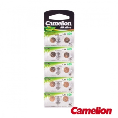Blister de cinco pilhas alcalinas Camelion AG9 1,5V