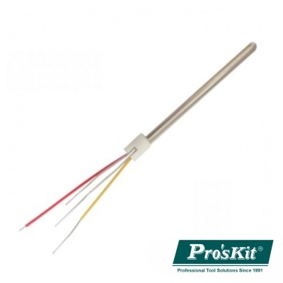 Sensor cilíndrico metálico com fios coloridos e logótipo Pro'sKit
