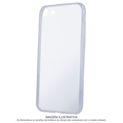 Capa protetora transparente para telemóvel com borda cinza
