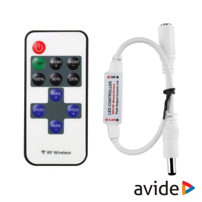 Controle remoto RF Wireless branco com controlador LED branco