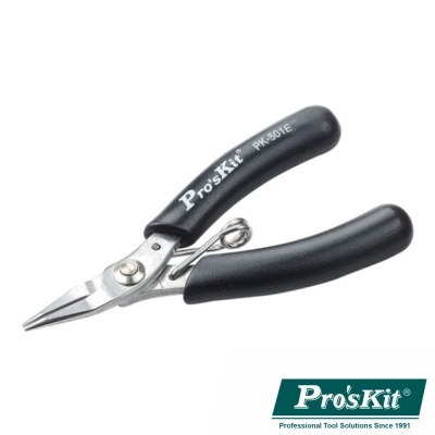 Alicate Pro'sKit PK-501E com cabos pretos e corpo metálico