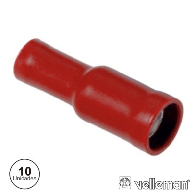 Conector elétrico isolado vermelho cilíndrico Velleman