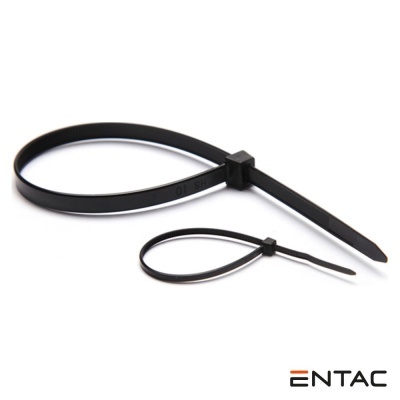 Dois braçadeiras de plástico negras de diferentes tamanhos