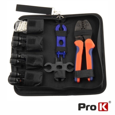 Conjunto de ferramentas Pro K com alicate e acessórios em estojo preto
