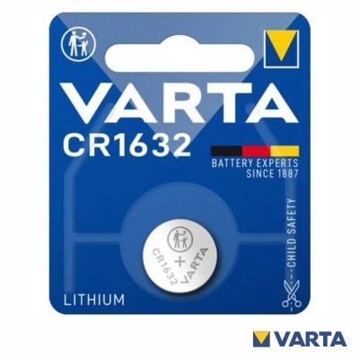pacote de pilha de lítio VARTA CR1632 azul com bateria prateada