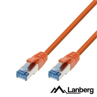 Cabo de rede Lanberg laranja com conectores RJ45 metálicos