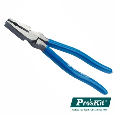 Alicate combinado Pro'sKit com punhos azuis e corpo metálico