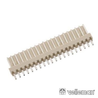 Conector pin header de 30 pinos cinza claro com pinos metálicos