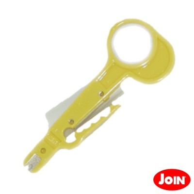 Ferramenta amarela de plástico com clip metálico e ponta metálica