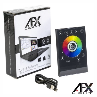 Controlo digital de iluminação AFX Light com roda de cores e cablagem