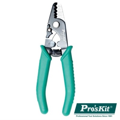 Alicate multifunções metálico com punhos verdes e texto Pro'sKit.