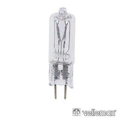 Lâmpada halógena transparente com base de dois pinos metálicos