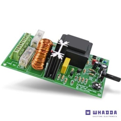 Placa eletrónica com componentes como bobinas de cobre e relés