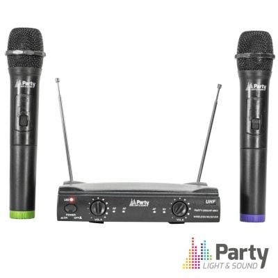 Conjunto microfones sem fios Party Light & Sound com unidade de receção UHF