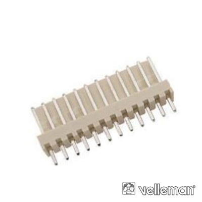 Conector eletrônico bege com 12 pinos metálicos