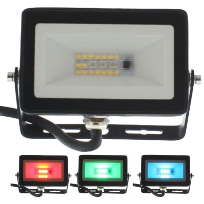 Refletor LED compacto em várias cores luz