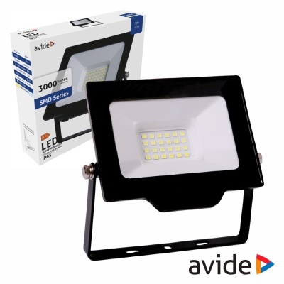 Refletor LED preto Avide com painel LED e embalagem