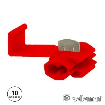 Conector rápido elétrico vermelho com clip metálico