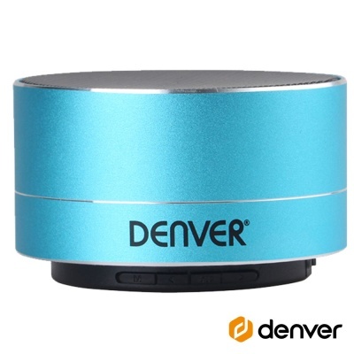 Coluna de som portátil DENVER azul metálico com topo prateado
