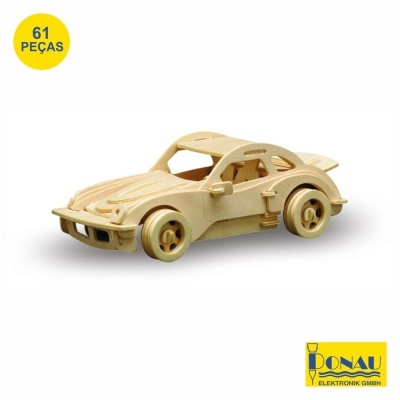 Modelo de carro de madeira clara de 61 peças com logo Donau