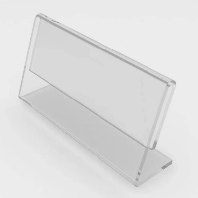 Suporte transparente em acrílico para publicidade