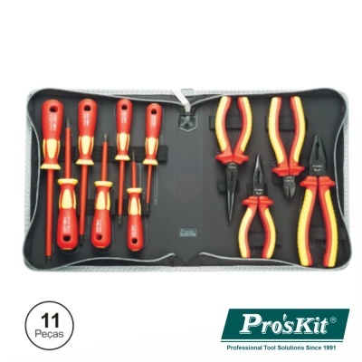 Conjunto de ferramentas Pro'sKit com 11 peças e bolsa preta