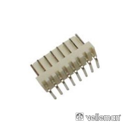 Conector eletrónico branco com 10 pinos metálicos