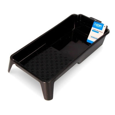 Bandeja para tintas de plástico preto com etiqueta EDM