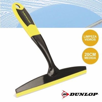 Raspador para vidros Dunlop com cabo preto e amarelo e lâmina com borracha amarela