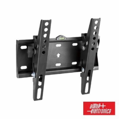 Suporte de parede para TV em metal preto com indicador de nível