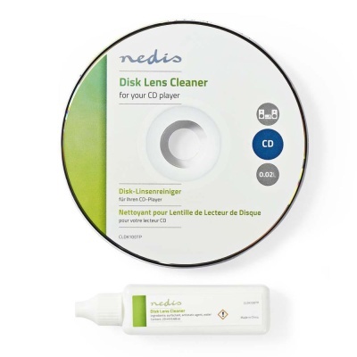 Disco de limpeza para lente de CD Nedis com frasco de líquido