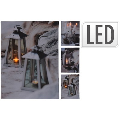 Candeeiros de metal com luz LED parecida a vela