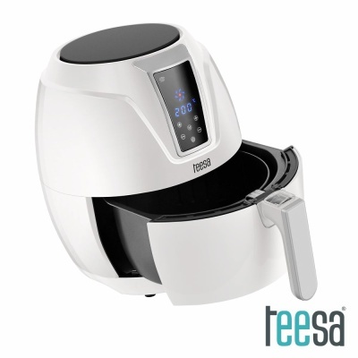 Fritadeira elétrica branca Teesa com visor digital e cesto removível